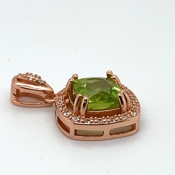 Peridot 1.50ct Rose Gold Solid Silver Pendant - Picture 6 of 7